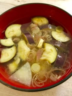 茄子と大根とみょうがのお味噌汁-レシピのメイン写真