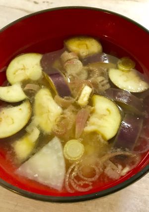 茄子と大根とみょうがのお味噌汁-レシピのメイン写真