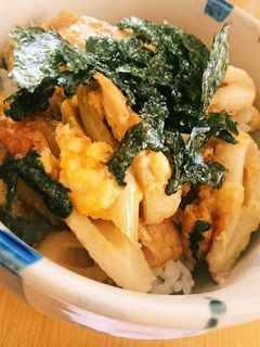 油揚げとちくわの卵とじ丼-レシピのメイン写真