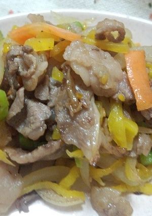 たくあんで味つけ、牛肉と野菜炒め-レシピのメイン写真