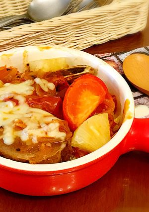 豚肉とトマトのチーズ焼きごはん-レシピのメイン写真
