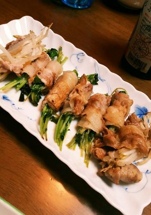 【減塩、低たんぱく】豆苗の豚肉巻き-レシピのメイン写真