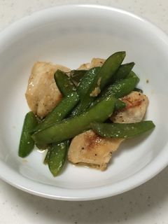 スナップえんどうとささみの簡単炒め-レシピのメイン写真