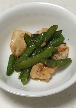スナップえんどうとささみの簡単炒め-レシピのメイン写真
