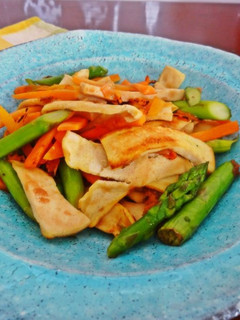 高野豆腐とアスパラの梅オイスター炒め-レシピのメイン写真