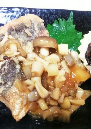 鯵の竜田揚げ♪きのこのあんかけソース-レシピのメイン写真