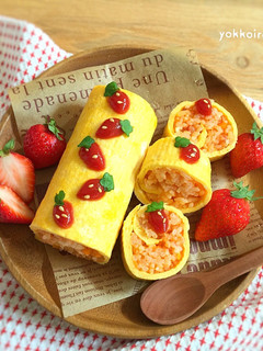 苺ロールケーキ♡オムライス♩-レシピのメイン写真