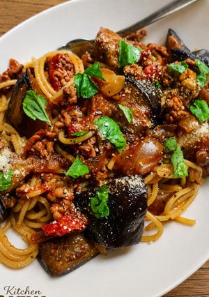 【茄子と挽き肉🍝】生トマトミートパスタ🇮🇹簡単🍆🍅-レシピのメイン写真