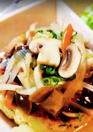 胃腸にやさしく🩷豆腐ハンバーグのきのこあんかけ-レシピのメイン写真