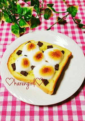 ♡チョコ&マシュマロゆず胡椒トースト♡-レシピのメイン写真