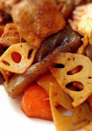 ダイエットにも。鶏ももと根菜のきんぴら風-レシピのメイン写真