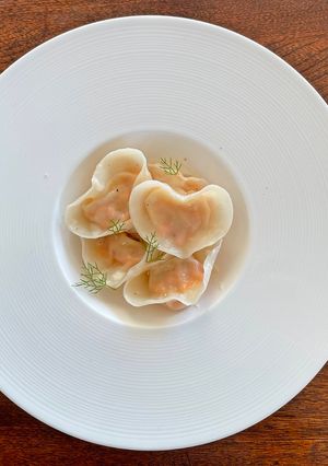 ハートのペリメニ♡サーモン&牛挽肉-レシピのメイン写真