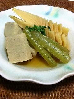 ふきとたけのこと高野豆腐の煮物-レシピのメイン写真