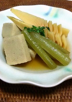 ふきとたけのこと高野豆腐の煮物-レシピのメイン写真