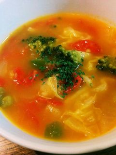 白だしとチーズでミネストローネ風スープ-レシピのメイン写真