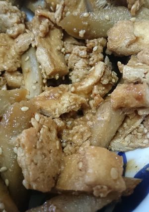 簡単新ごぼうと揚げの焼肉風-レシピのメイン写真