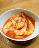 クリッカで作るヒラメとエビのトマト煮込み