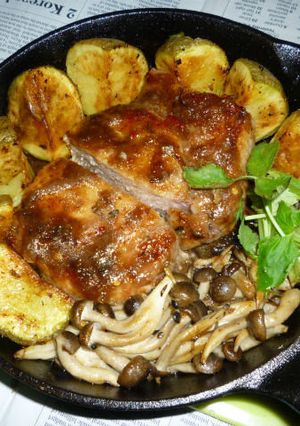 イシスキで豚ロースの厚切り肉ステーキ-レシピのメイン写真