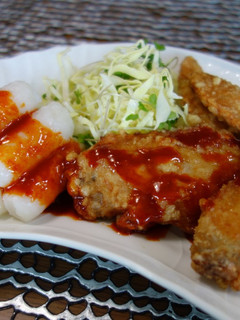 鶏のから揚げとトッポギのコチィジャンタレ-レシピのメイン写真