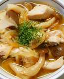 ランチに♪もやしときのこ鶏ささみのスープ