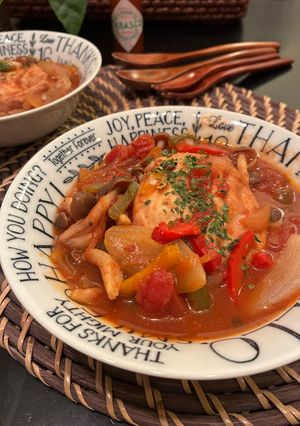 おかんレシピ𓀤𓀣チキンのトマトソース煮-レシピのメイン写真