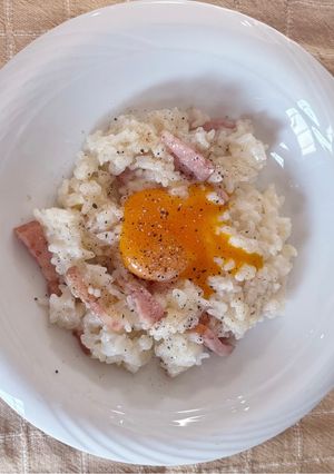 簡単＆レンジで時短カルボナーラリゾット-レシピのメイン写真