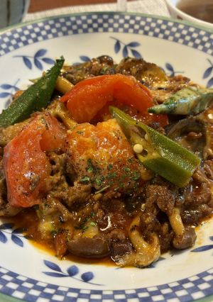夏野菜とひき肉のチーズ焼き-レシピのメイン写真