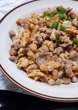 節約☆豚粗挽きひき肉とたまごのそぼろ丼-レシピのメイン写真