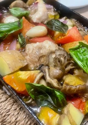 卵焼き器de塩麹鶏むね肉アヒージョ-レシピのメイン写真