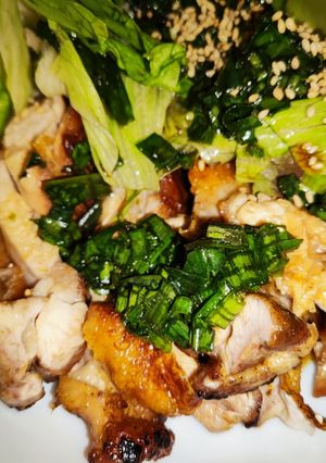 チキンバターとリーフレタスの葱タレかけ-レシピのメイン写真