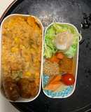 レンジ簡単洋風アジアン焼きそば味炒飯弁当