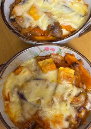 ナスとカボチャのミートグラタン-レシピのメイン写真