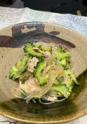 ゴーヤと豚肉と春雨の中華風炒め-レシピのメイン写真