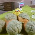 子供の日にも♪柏餅風メロンパン^^