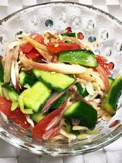 ミョウガと夏野菜のサラダ-レシピのメイン写真