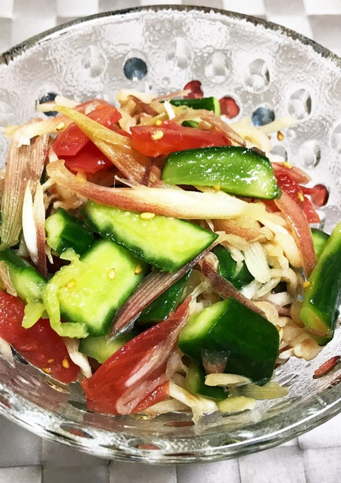 ミョウガと夏野菜のサラダ-レシピのメイン写真