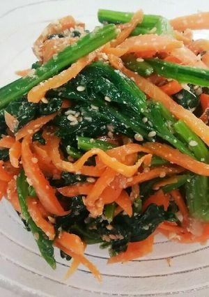 簡単常備菜。ほうれん草とにんじんのナムル-レシピのメイン写真