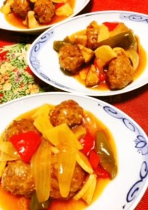 蓮根入り肉団子の中華風甘酢あん-レシピのメイン写真