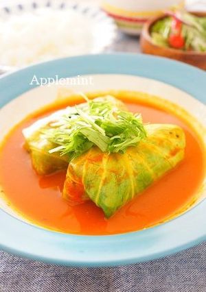 野菜ジュース煮込みのロールキャベツ-レシピのメイン写真