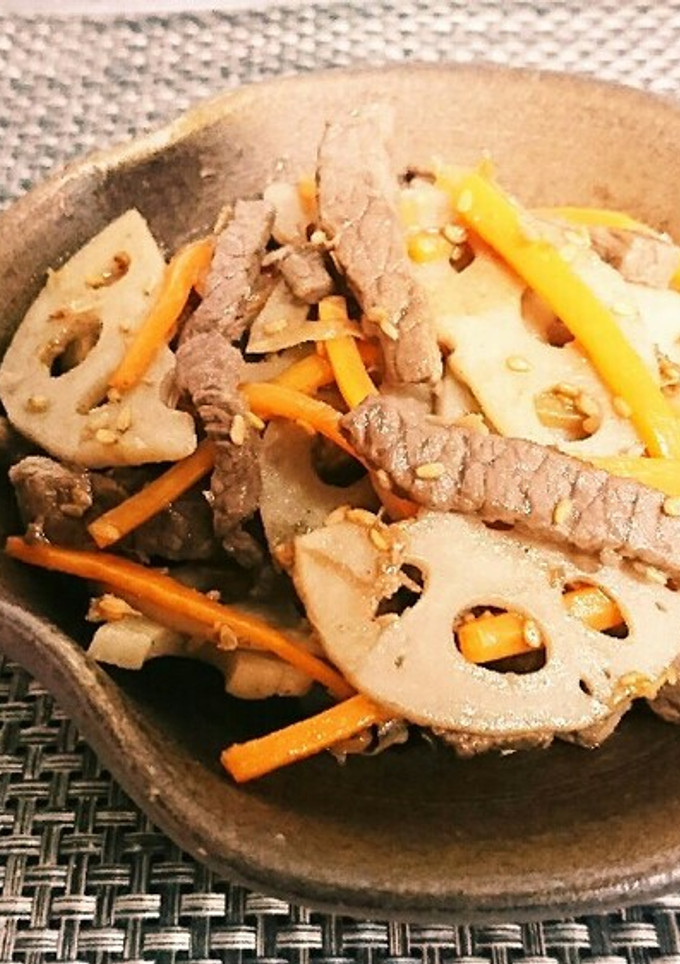 牛肉と蓮根のウィスキー炒め-レシピのメイン写真