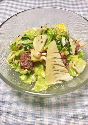 春キャベツ、筍とコンビーフのサラダ-レシピのメイン写真