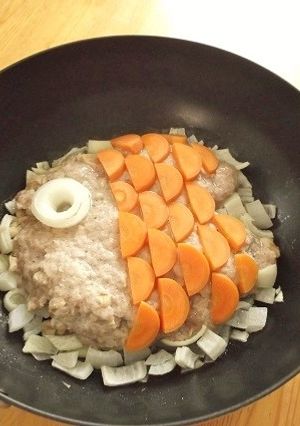 こいのぼりデコ　フライパンバーグ-レシピのメイン写真