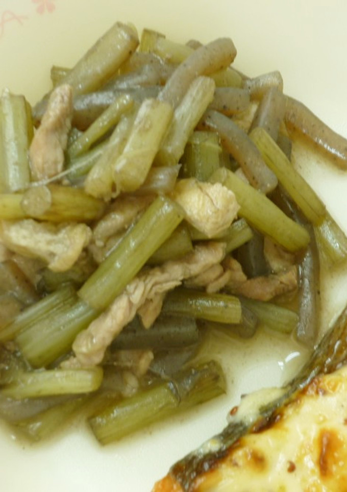 南房総市給食◆ふきとおあげの煮物-レシピのメイン写真