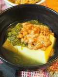 卵豆腐の納豆めかぶ乗せ