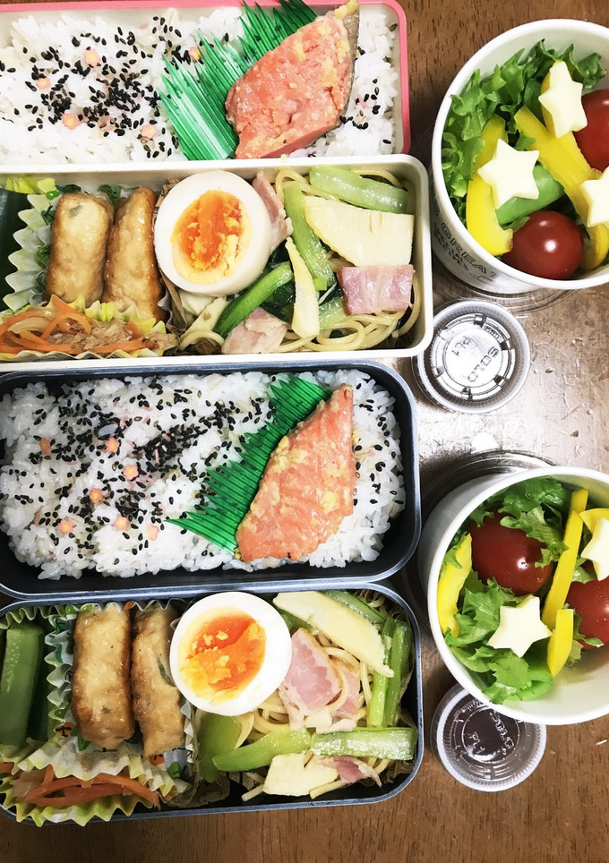 とりつくねと和風パスタ弁当-レシピのメイン写真