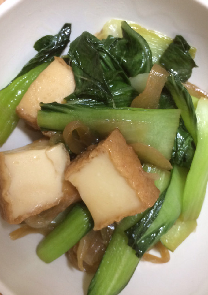 ちんげん菜と厚揚豆腐の和風炒め-レシピのメイン写真