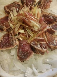 新玉ねぎと鰹のたたき簡単バルサミコだれ-レシピのメイン写真