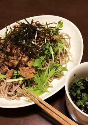 冷たい甘辛肉そば-レシピのメイン写真