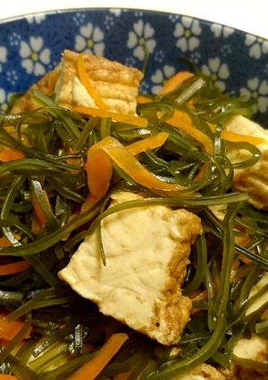 簡単に定番の厚揚げと切り昆布の煮物☆-レシピのメイン写真