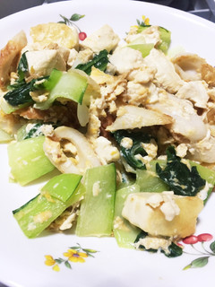 豆腐★豆腐と卵と青梗菜のオイスター炒め-レシピのメイン写真